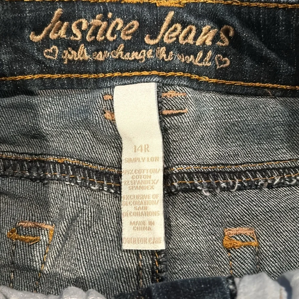 Girl’s Justice Jeans Denim Shorts Girls Can Change The World Size 14R